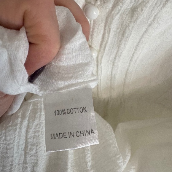 Princess Polly Women’s SZ 8 White Mini Dress w/Floaral Cut Detail 3/4 Sleeve - Picture 6 of 11